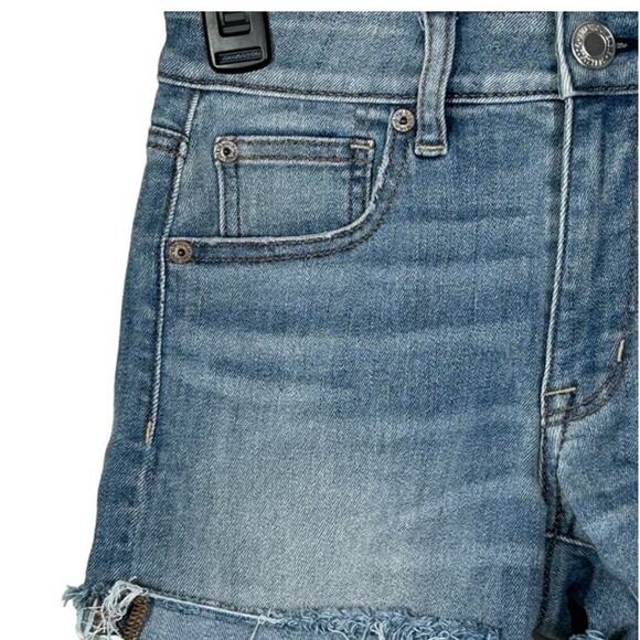 American Eagle Super Stretch Hi-Rise Shortie Denim Shorts Size 2 - Picture 3 of 11